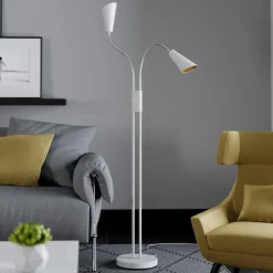Lucande gulvlampe Medira, hvid, 2 lyskilder, justerbar, GU10