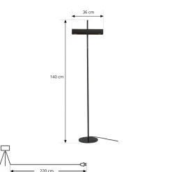 Lucande gulvlampe Nysira, grå metallic, 2 lyskilder