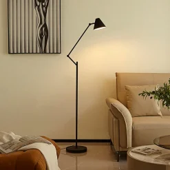 Lucande gulvlampe Phina, sort/hvid, justerbar, E27