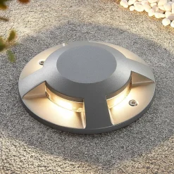 Lucande gulv-spotlight med LED Jeffrey, sølv, 4 lysudgange