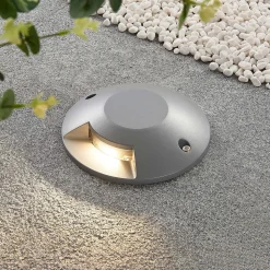 Lucande gulv-spotlight med LED Jeffrey, sølv, 1 lysudgang