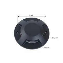 Lucande gulv-spotlight med LED Jeffrey, sort, 4 lysudgange