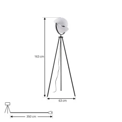 Lucande Helva gulvlampe, 150 cm, hvid/sort, drejelig