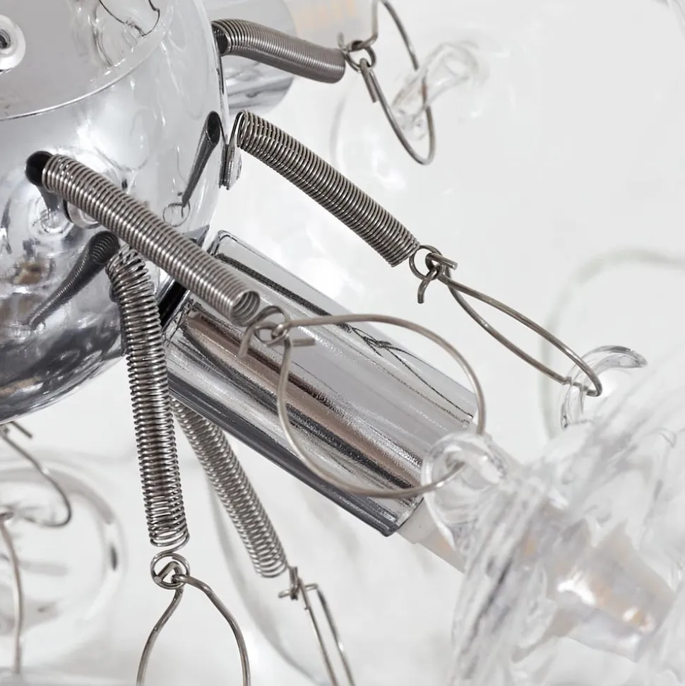 Lucande hængelampe Diborah, klar, Ø 43 cm, glas, G9