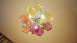 Lucande hængelampe Diborah, Ø 40 cm, farvet, glas, G9