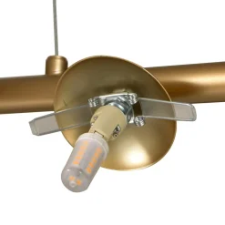 Lucande hængelampe Isandro, 95 cm, guld, hvid, 7 lyskilder, G9