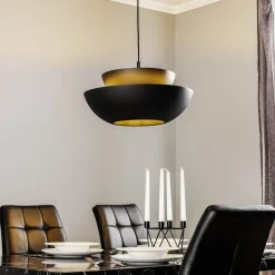 Lucande hængelampe Kellina, Ø 48 cm, sort, metal