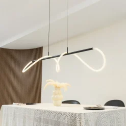 Lucande hængelampe Kisune, sort/hvid, metal