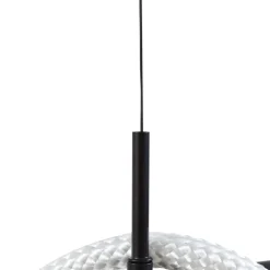 Lucande hængelampe Kisune, sort/hvid, metal