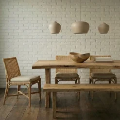 Lucande hængelampe Malisa, beige, 3 lyskilder, metal, 90 cm