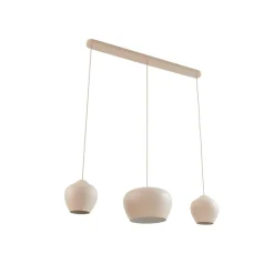 Lucande hængelampe Malisa, beige, 3 lyskilder, metal, 90 cm