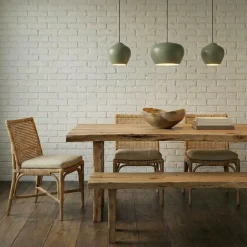 Lucande hængelampe Malisa, grøn, 3 lyskilder, metal, længde 90 cm