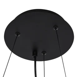 Lucande hængelampe Marvi, Ø 68 cm, sort, glas, metal