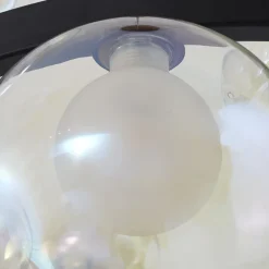 Lucande hængelampe Marvi, Ø 68 cm, sort, glas, metal