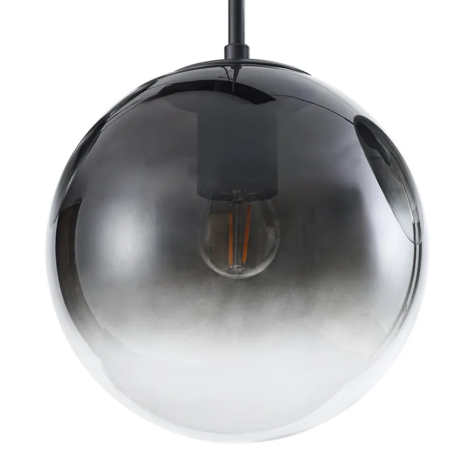 Lucande hængelampe Veloura, 6 lyskilder, 100 cm, glas, træ