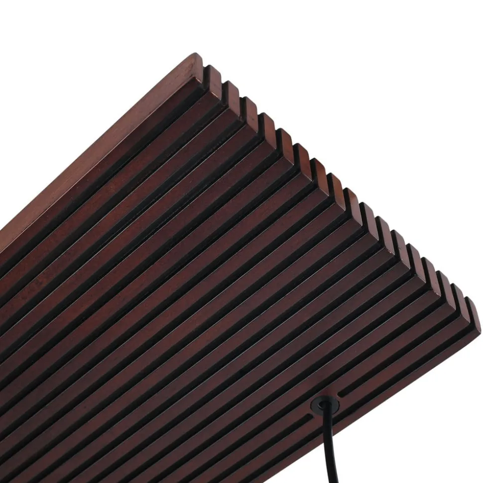 Lucande hængelampe Veloura, 6 lyskilder, 100 cm, glas, træ