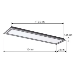 Lucande LED loftlampe Leicy, sort, 124 cm, RGB, CCT