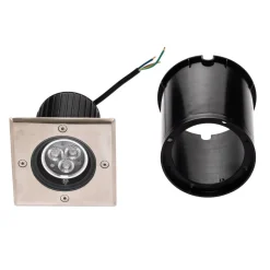 Lucande LED nedgravningslampe Jos, kantet, drejelig, IP67