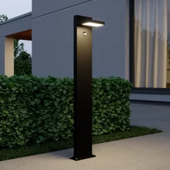 Lucande LED pullert Silvan, 100 cm, sensor, antracit