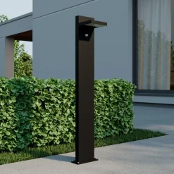 Lucande LED pullert Silvan, 100 cm, sensor, antracit