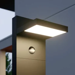 Lucande LED pullert Silvan, 100 cm, sensor, antracit