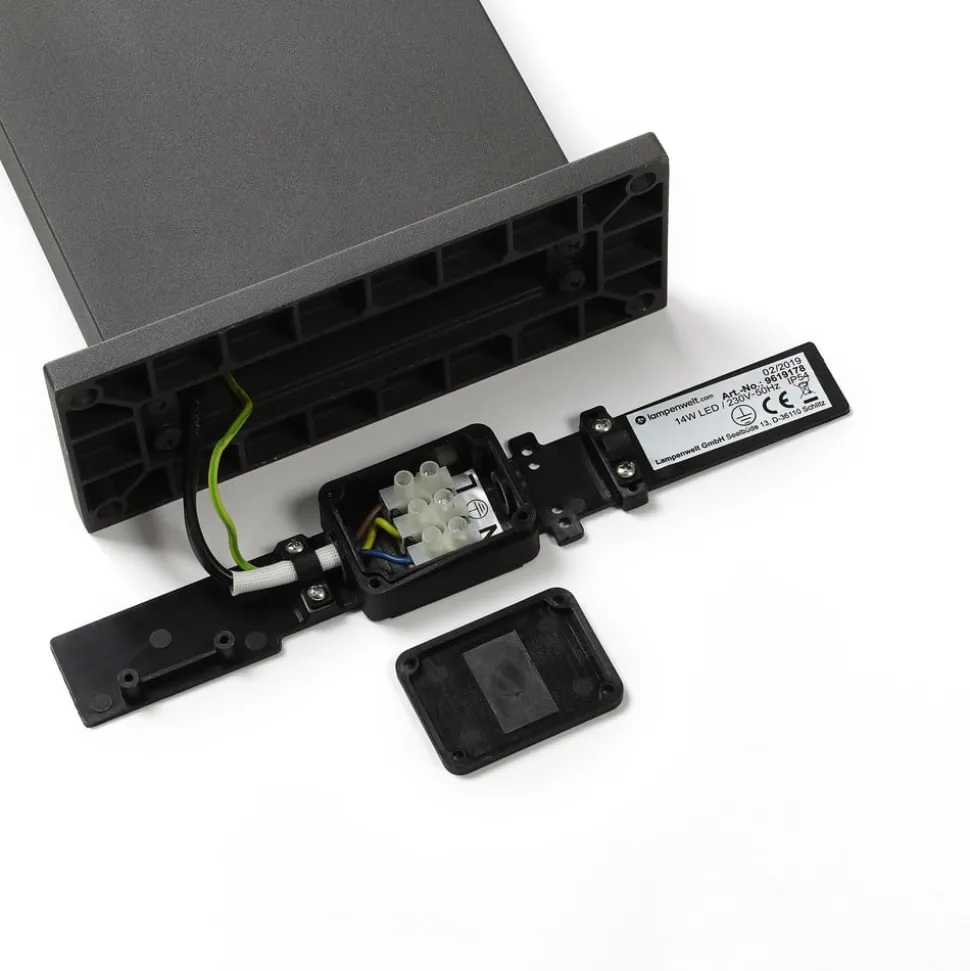 Lucande LED pullert Silvan, 100 cm, sensor, antracit