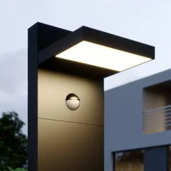 Lucande LED pullert Silvan, 65 cm, sensor, antracit