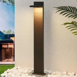 Lucande LED pullert Silvan, 100 cm, antracit, metal