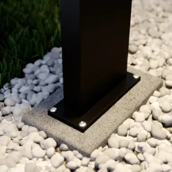 Lucande LED pullert Silvan, 65 cm, antracit, metal