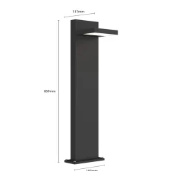 Lucande LED pullert Silvan, 65 cm, antracit, metal