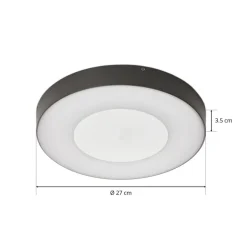 Lucande LED udendørs loftlampe Sora, rund, sensor, IP54