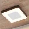 Lucande LED udendørs loftlampe Sora, kantet, sensor, IP54