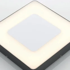 Lucande LED udendørs loftlampe Sora, kantet, sensor, IP54