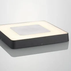 Lucande LED udendørs loftlampe Sora, kantet, sensor, IP54
