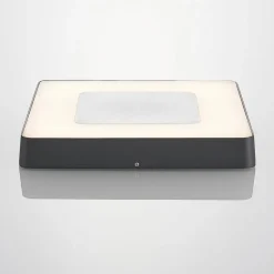 Lucande LED udendørs loftlampe Sora, kantet, sensor, IP54