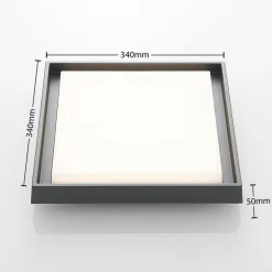 Lucande LED udendørs loftlampe Birta, mørkegrå, IP54, 34 cm