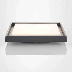 Lucande LED udendørs loftlampe Birta, mørkegrå, IP54, 34 cm