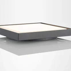 Lucande LED udendørs loftlampe Birta, mørkegrå, IP54, 34 cm