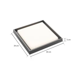 Lucande LED udendørs loftlampe Birta, mørkegrå, IP54, 34 cm