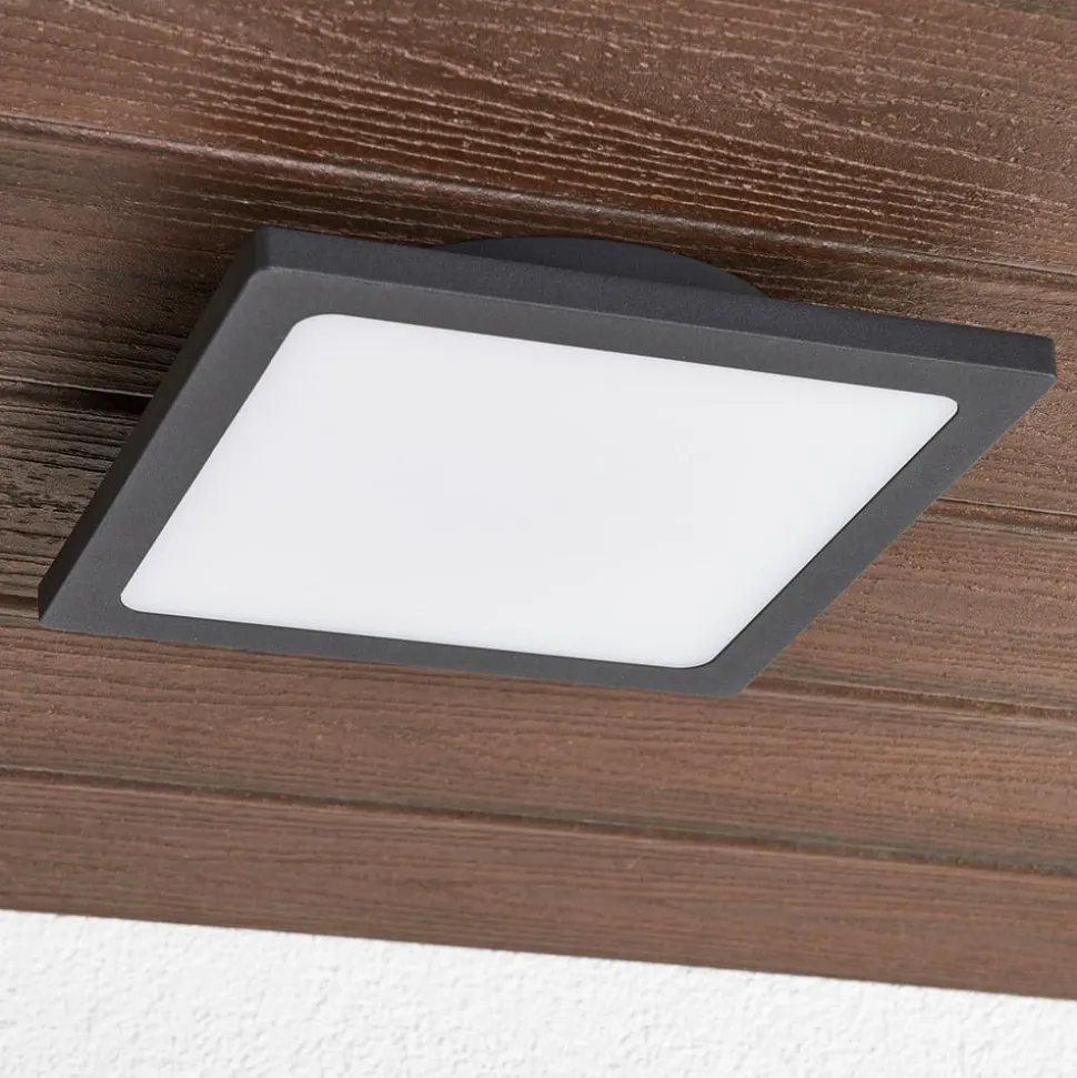 Lucande LED udendørs loftlampe Mabella, 23 cm, antracit