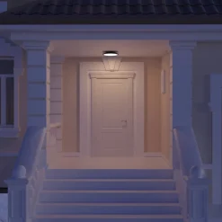 Lucande LED udendørs loftlampe Malena, bevægelsessensor, IP65