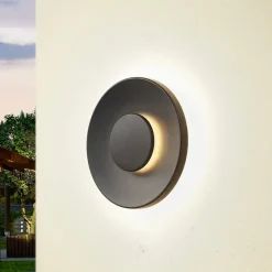 Lucande LED udendørs væglampe Kayana, sort, aluminium, 24 cm