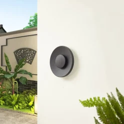 Lucande LED udendørs væglampe Kayana, sort, aluminium, 24 cm