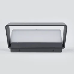 Lucande LED udendørs væglampe Midvig, mørkegrå, kantet, IP65