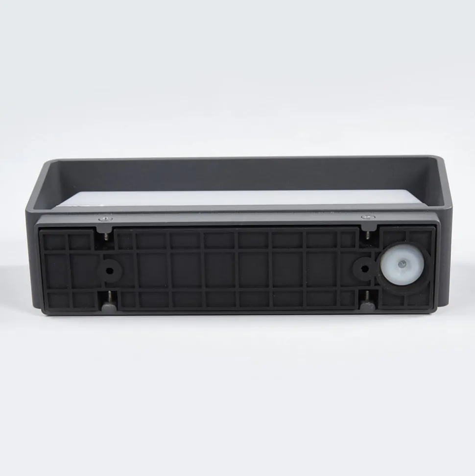 Lucande LED udendørs væglampe Midvig, mørkegrå, kantet, IP65