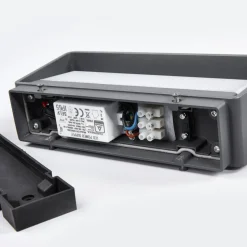 Lucande LED udendørs væglampe Midvig, mørkegrå, kantet, IP65