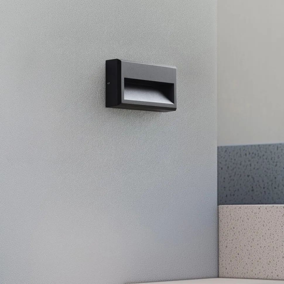 Lucande LED udendørs væglampe Weno, sort, aluminium, IP65