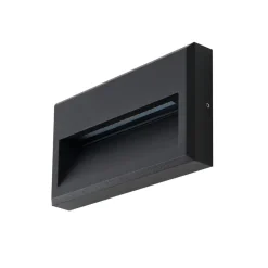 Lucande LED udendørs væglampe Weno, sort, aluminium, IP65