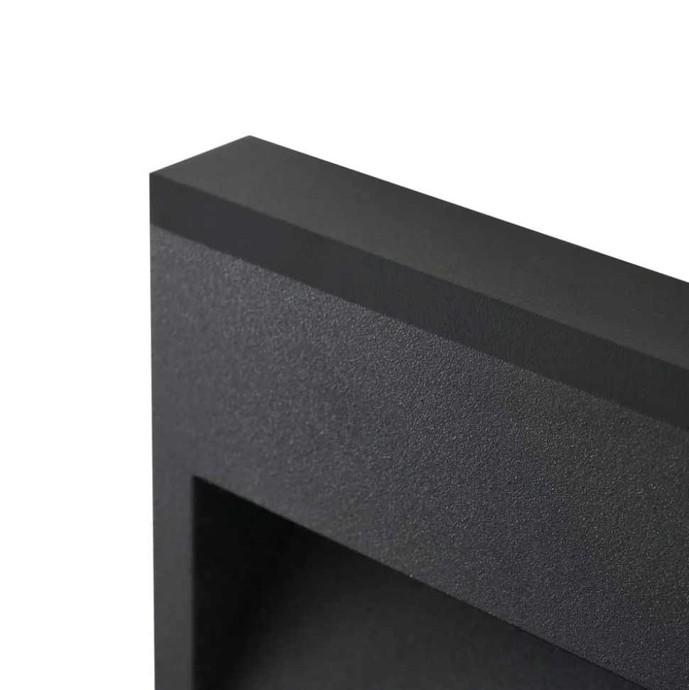 Lucande LED udendørs væglampe Weno, sort, aluminium, IP65