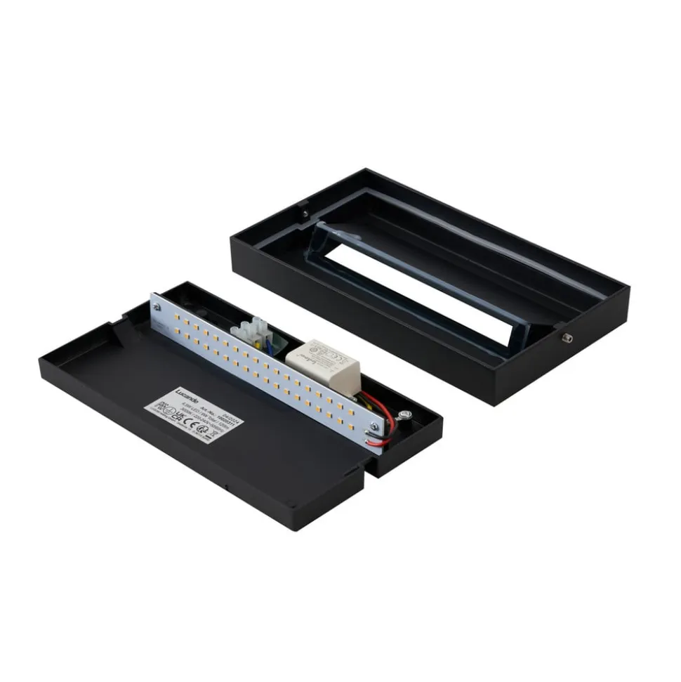 Lucande LED udendørs væglampe Weno, sort, aluminium, IP65